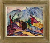 Appraisal: JACQUES LA GRANGE VAN HUYZEN French American - ABSTRACT FIGURES