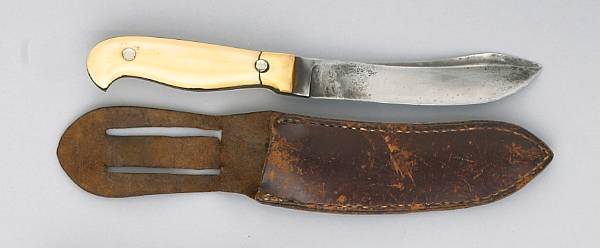 Appraisal: An ivory-mounted San Francisco knife by Michael Price Slightly curved