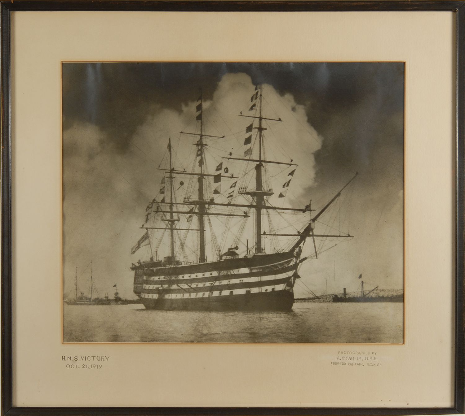 Appraisal: FRAMED PHOTOGRAPH OF THE H M S VICTORY English Early