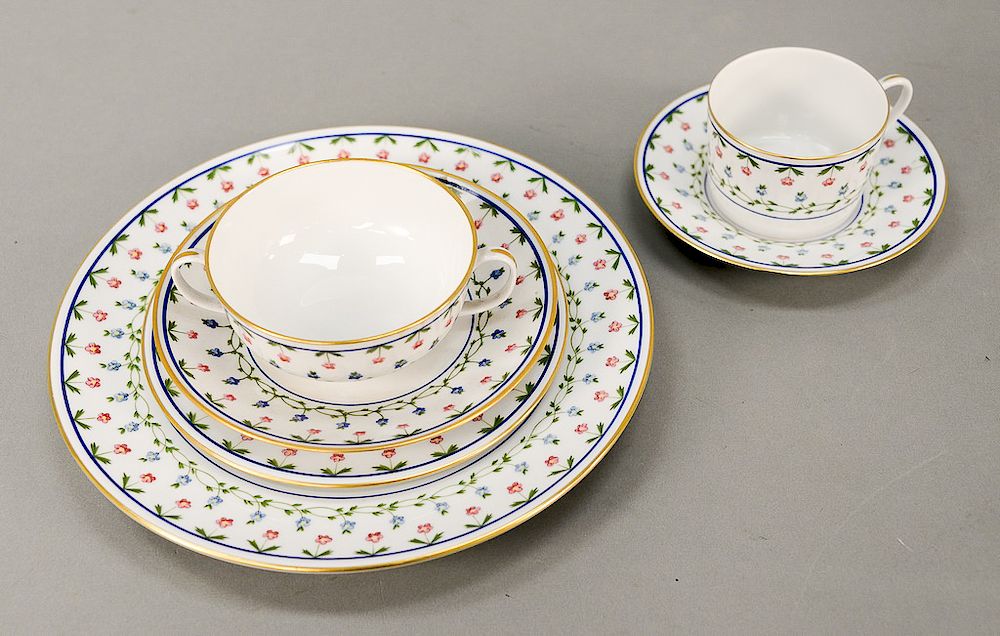 Appraisal: Raynaud Limoges piece Ceralene porcelain dinner set setting for plus