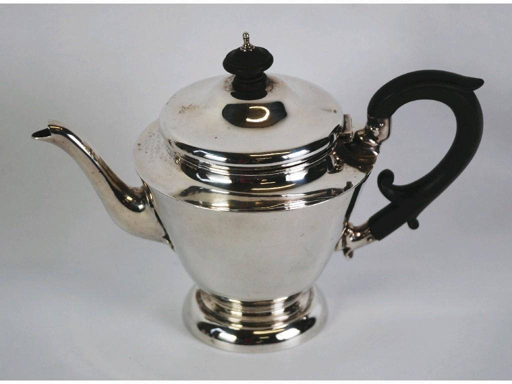 Appraisal: EDWARD VII SILVER TEAPOT footed tapering form with domed cover