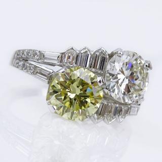 Appraisal: Carat Round Brilliant Cut Fancy Intense Yellow Diamond and an