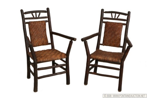 Appraisal: SIGNED PR OLD HICKORY FURN CO ARMCHAIRS W x H