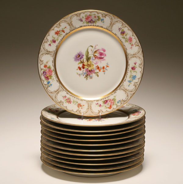 Appraisal: Set of Wm Guerin Co Limoges china Dresden Flowers dinner