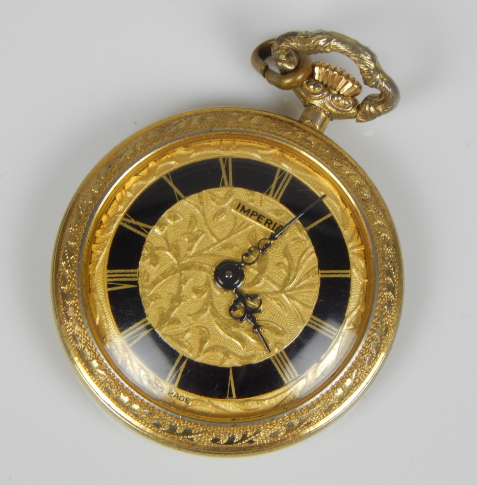 Appraisal: An Imperia fob watch decorated with floral motifs and patterned