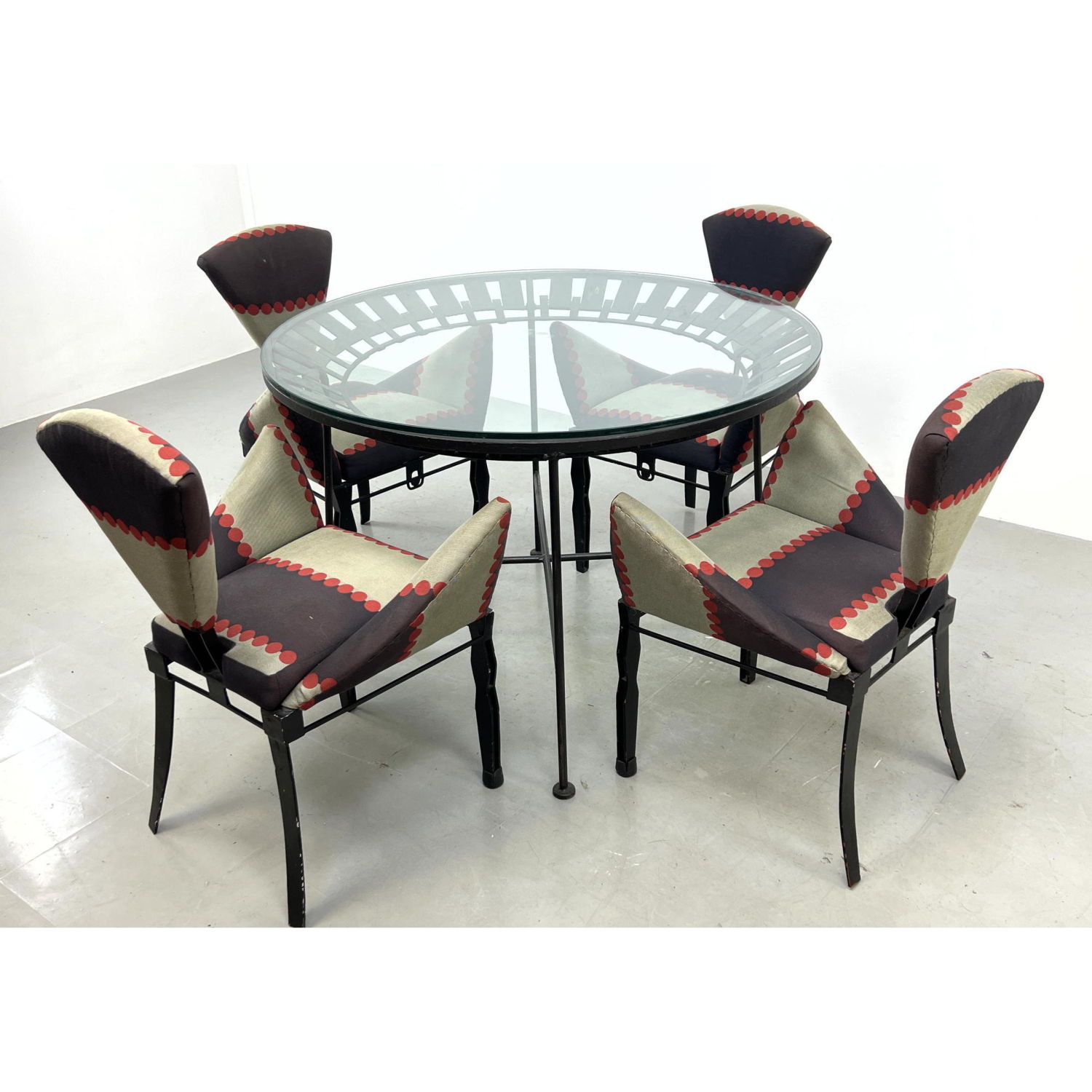 Appraisal: Joaquin Gasgonia BALAICO Dining Set Chairs and a Salterini Glass