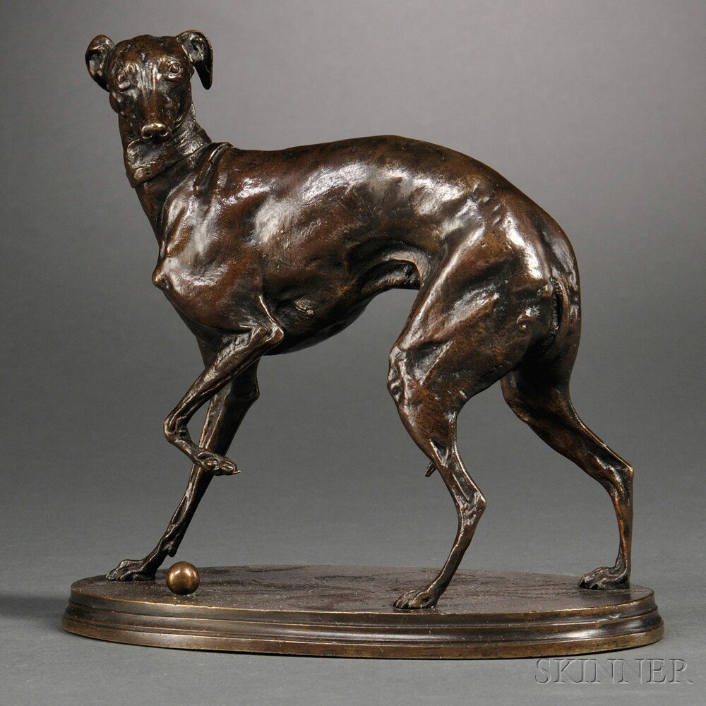 Appraisal: Pierre Jules Mene French - Bronze Model of a Whippet