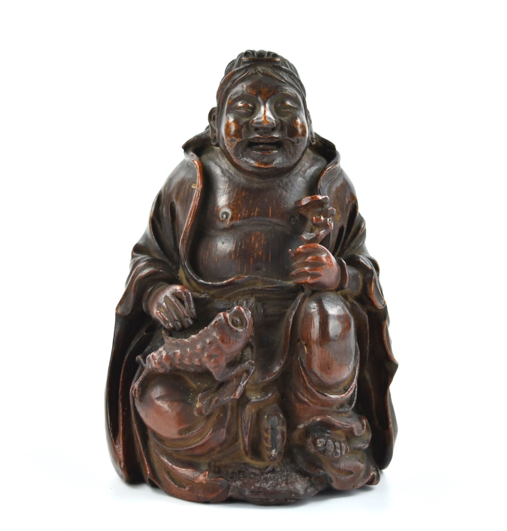 Appraisal: Chinese Qing Dynasty a bamboo carving of a male figure