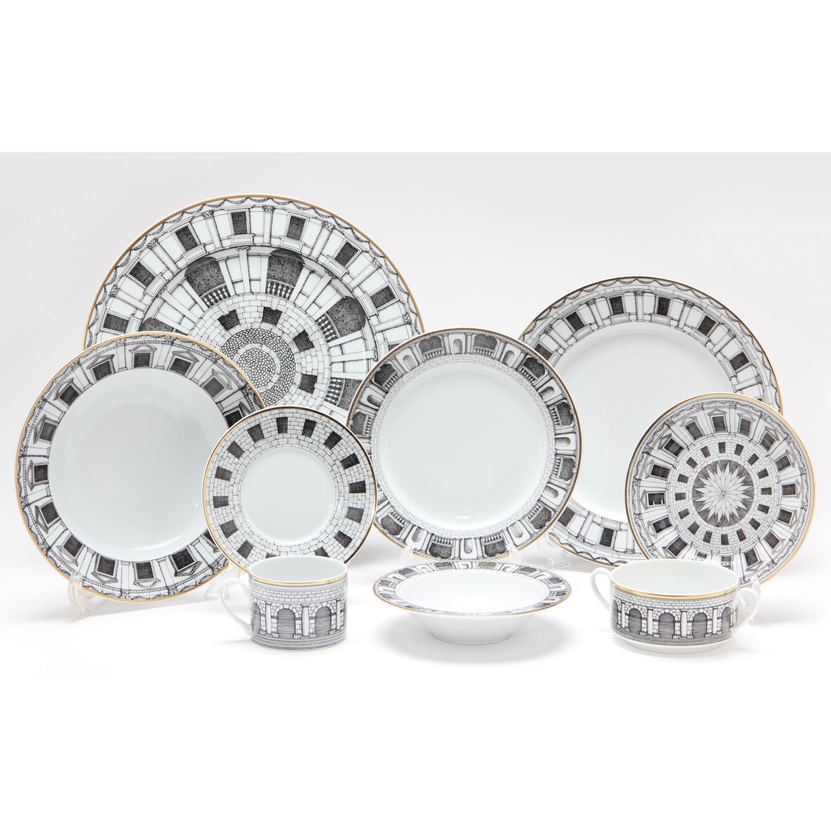 Appraisal: Piero Fornasetti for Rosenthal Palladiana Dinner Service pieces service for