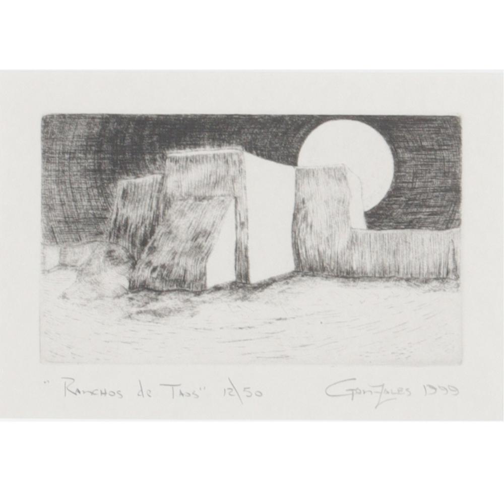 Appraisal: WILLIAM GONZALES SANTA FE B RANCHOS DE TAOS ETCHING H