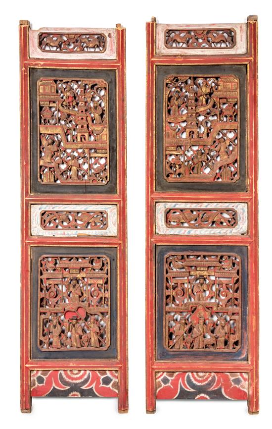 Appraisal: Sale Lot A Pair of Carved Wood Panels each of