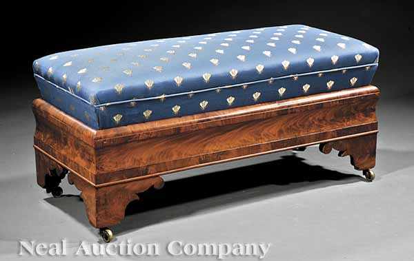 Appraisal: An American Classical Mahogany Bench early th c rectangular seat