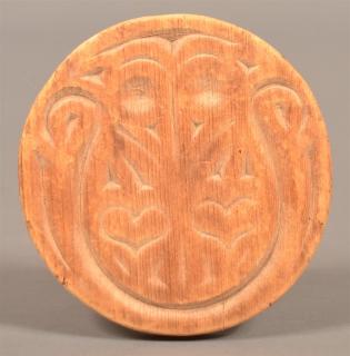 Appraisal: Pennsylvania Disc Form Softwood Butter Print Pennsylvania th Century Disc