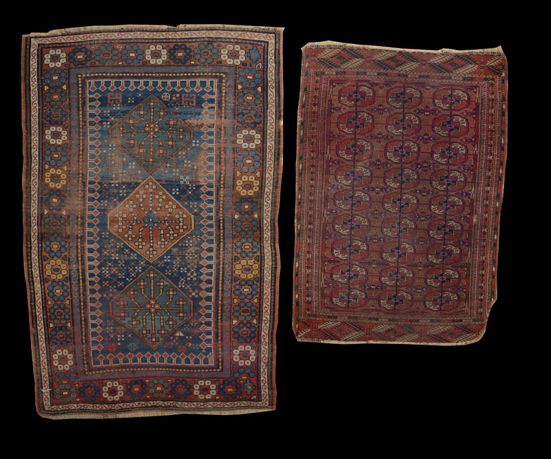 Appraisal: HAMADAN RUG Together with a Tekke rug ft in x