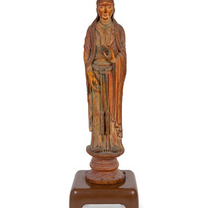 Appraisal: A Chinese Carved and Polychromed Hardwood Figure of Quan Yin