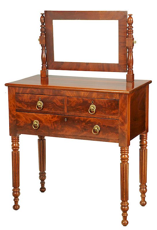 Appraisal: American Federal Figured Mahogany Dressing Stand New York circa highly