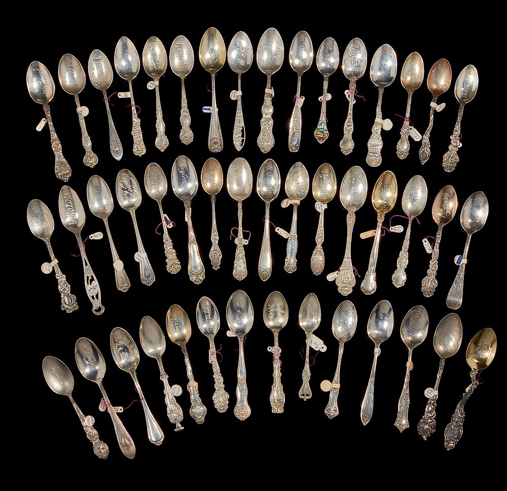 Appraisal: Sterling Silver Souvenir Spoons Lot of assorted sterling silver souvenir