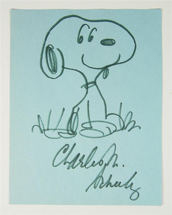 Appraisal: Autographed Sketch of Snoopy Charles M Schulz Autographed sketch of