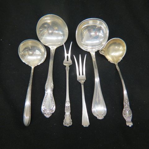 Appraisal: Sterling Silver Serving Pieces ladles pickle lemon fork all different