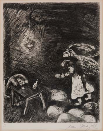 Appraisal: MARC CHAGALL L'Ivrogne et sa Femme Etching - x mm