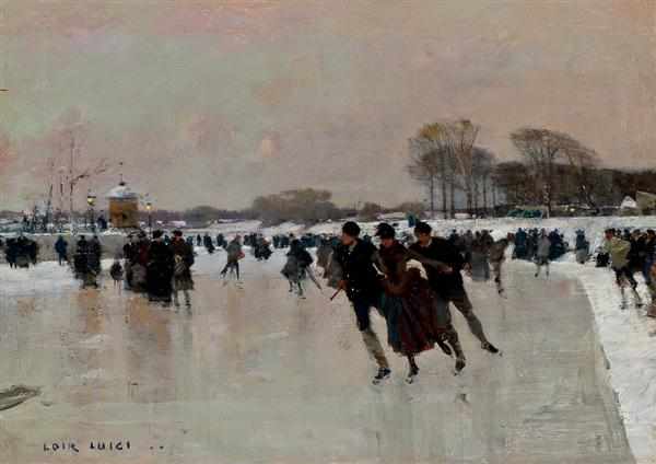 Appraisal: LUIGI LOIR French - Les Patineurs at Bois de Boulogne