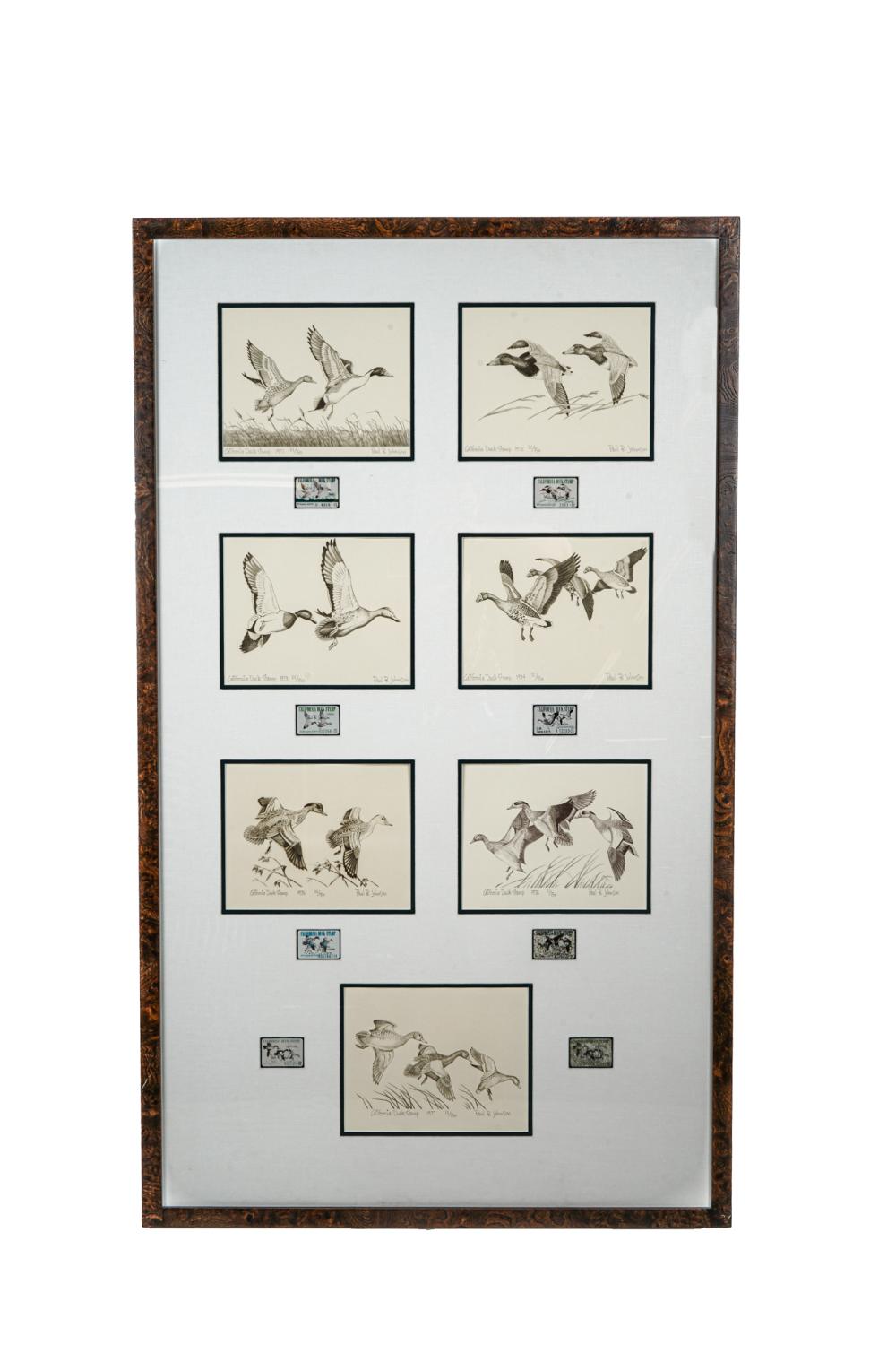 Appraisal: COLLECTION OF FRAMED DUCK STAMP PRINT DISPLAYSThe limited edition prints