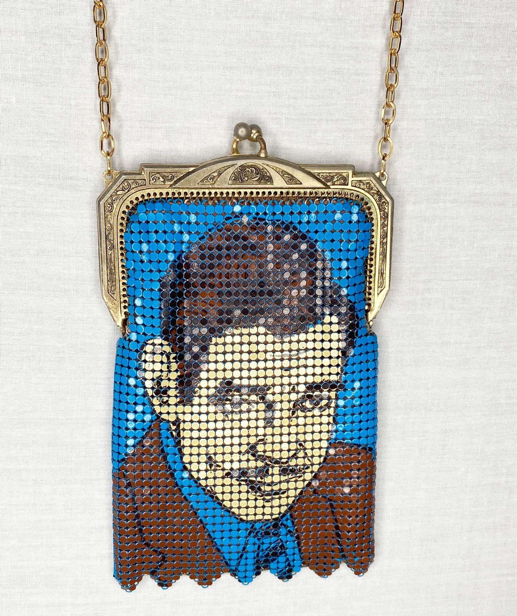 Appraisal: Whiting and Davis Clark Gable Portrait Mesh Hand Bag by