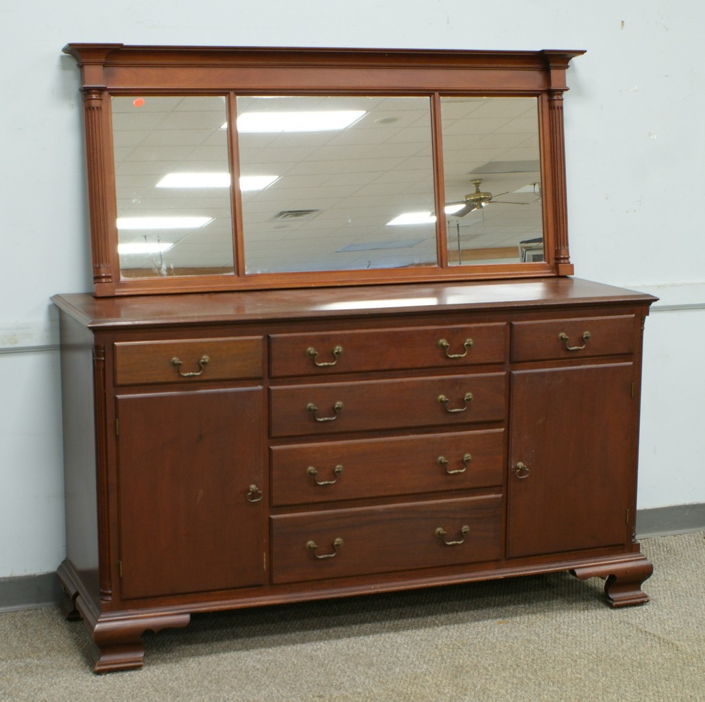 Appraisal: Mahogany Chippendale style sideboard with mirror made by Robert Treate