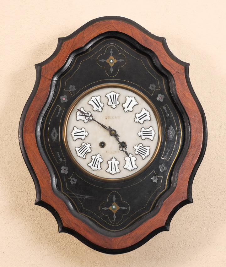 Appraisal: FRENCH PICTURE FRAME WALL CLOCK Shaped outer frame and glass