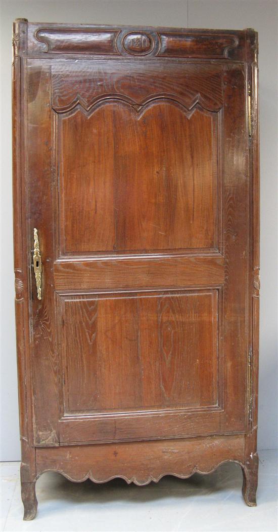 Appraisal: French oak and chestnut armoire th century with carved decoration