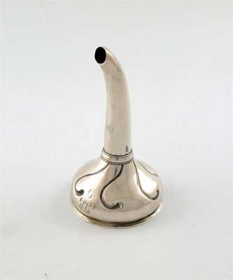 Appraisal: A George III Scottish silver wine funnel by William Davie