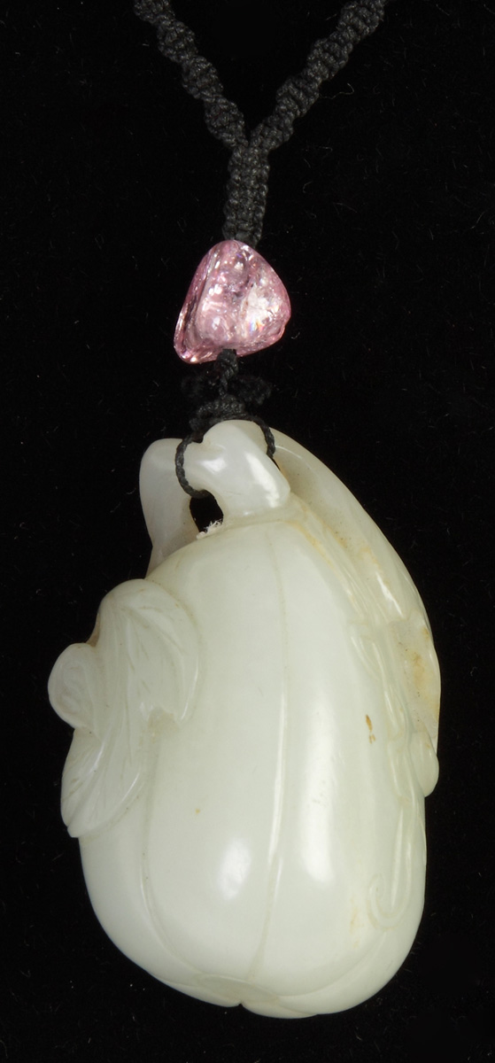 Appraisal: Chinese Carved Jade Pendant of a Plum