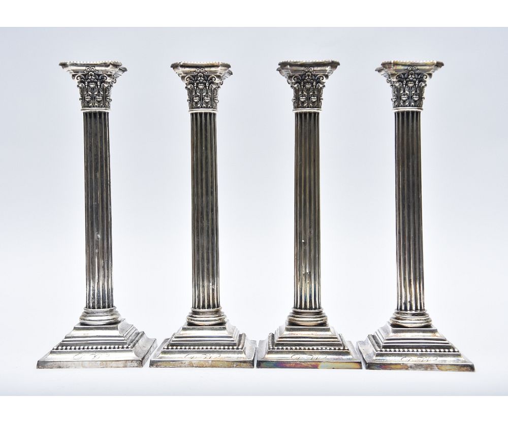 Appraisal: Gorham Sterling Silver Corinthian Candlesticks Set of four Gorham sterling