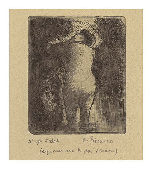 Appraisal: CAMILLE PISSARRO Baigneuse vue de dos Etching and drypoint printed