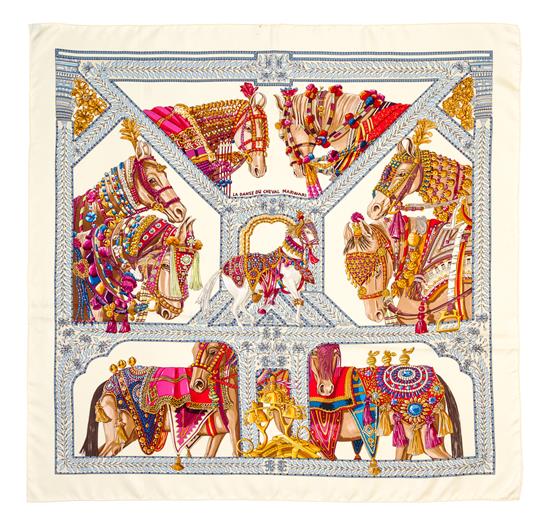 Appraisal: Sale Lot An Hermes cm Silk Scarf La Danse du