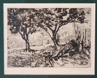 Appraisal: Henry G Keller American Etching Signed HG Keller Image in