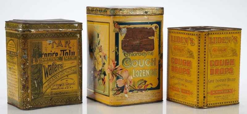 Appraisal: Lot of Very Early Medicinal Tins Description Hard to find