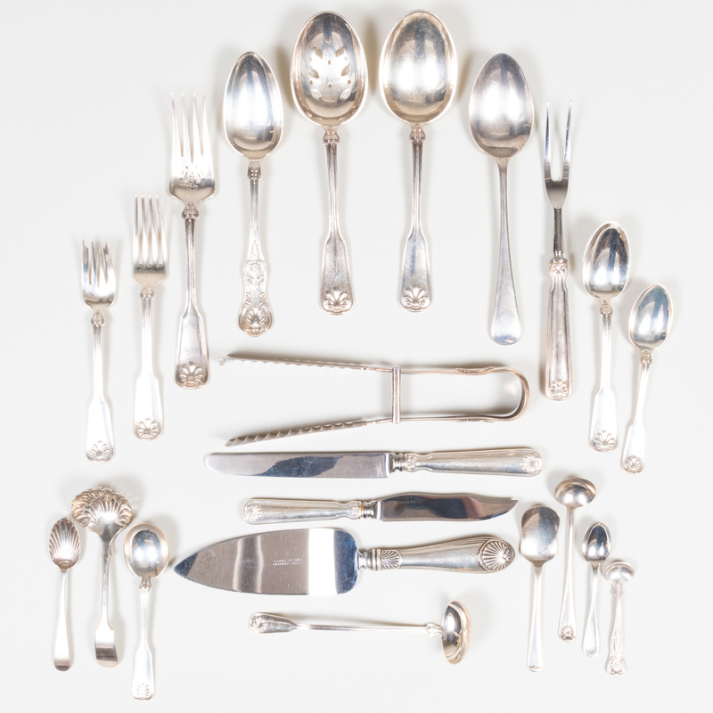 Appraisal: ASSEMBLED TIFFANY CO SILVER FLATWARE SERVICE In various shell patterns