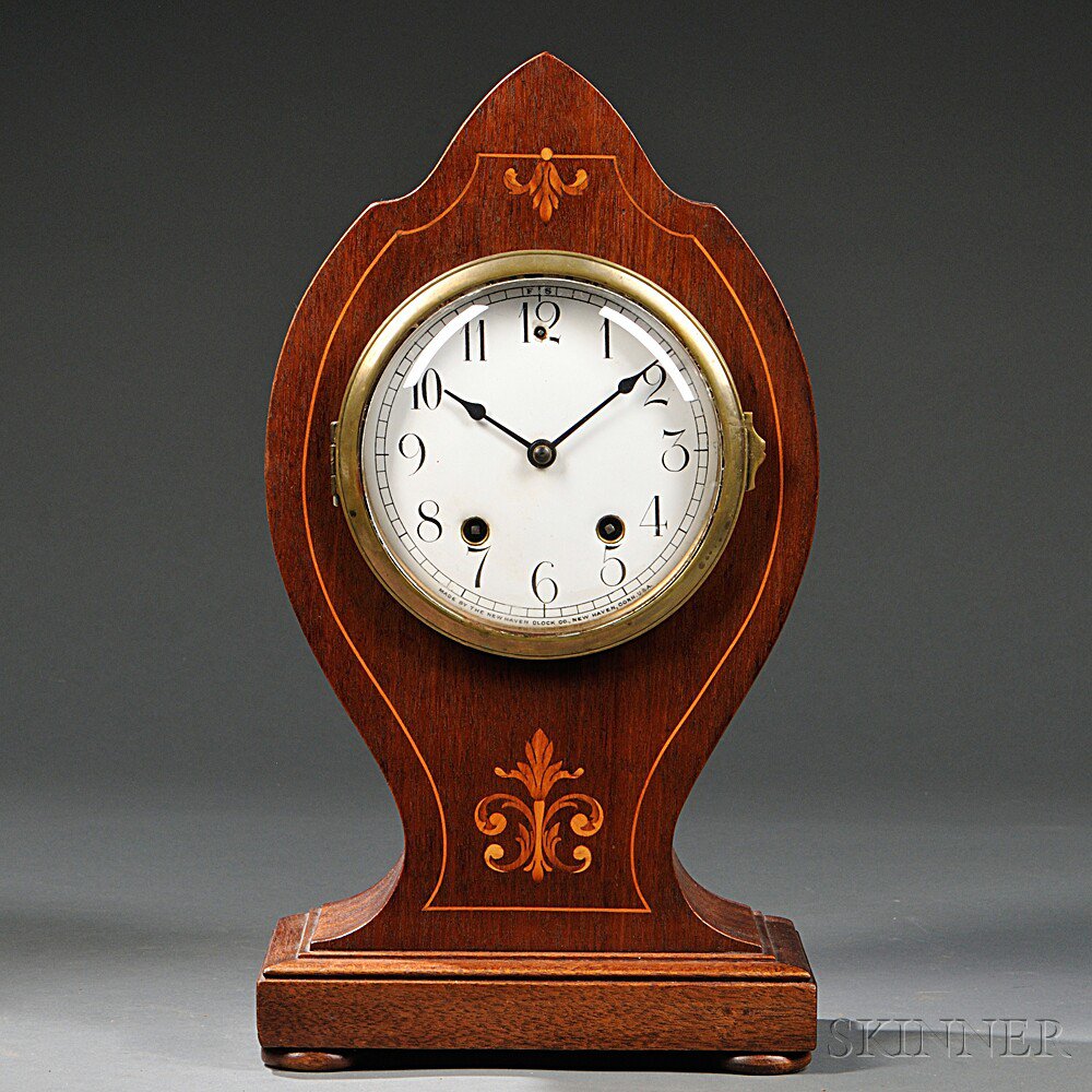 Appraisal: New Haven Preston Balloon Clock New Haven Connecticut c mahogany