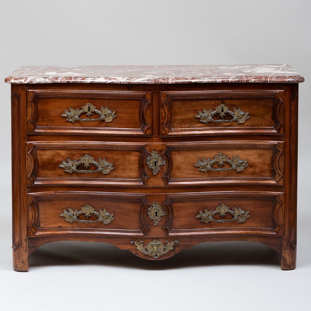 Appraisal: R gence Provincial Ormolu-Mounted Carved Walnut Commode x ft in