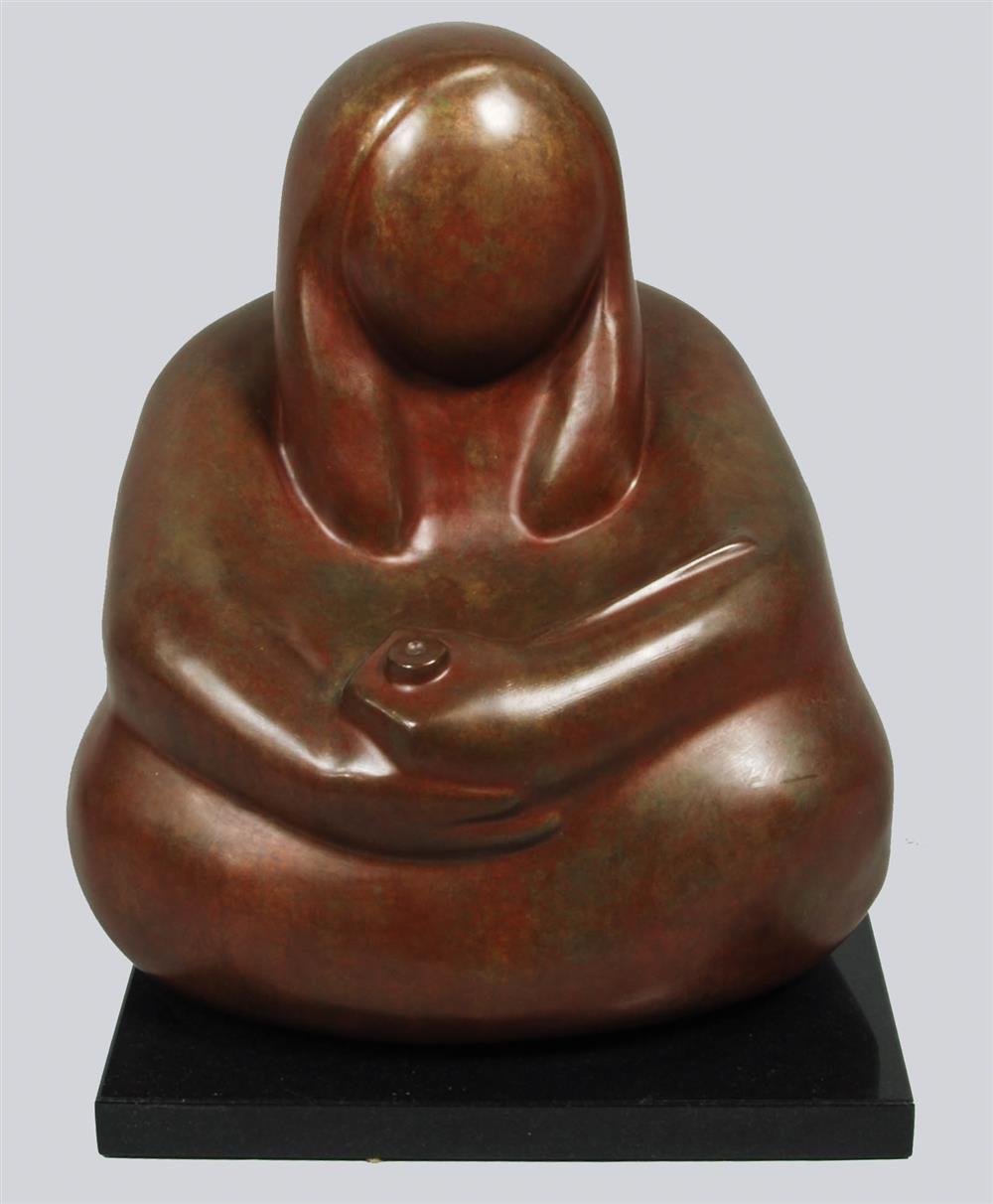 Appraisal: RETHA WALDEN GAMBARO NATIVE AMERICAN CREEK - PATINATED BRONZE SCULPTURE