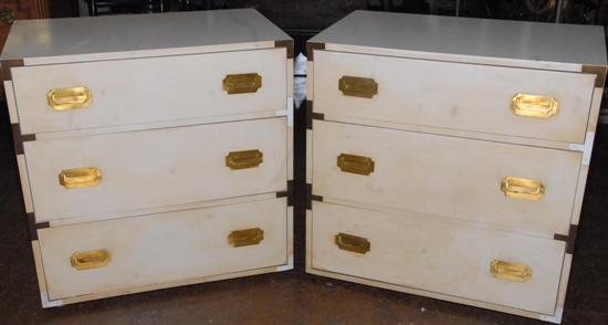 Appraisal: WHITE PAINTED CAMPAIGN -STYLE DRAWER CHEST