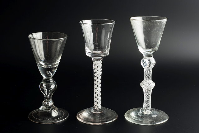 Appraisal: AN TH CENTURY CORDIAL GLASS the rounded conical bowl on