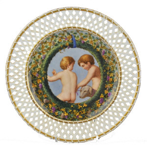 Appraisal: A Victorian Minton plate with pierced border decorated to centre