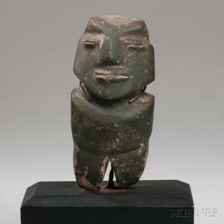 Appraisal: Mezcala Carved Stone Figure c - B C dark green