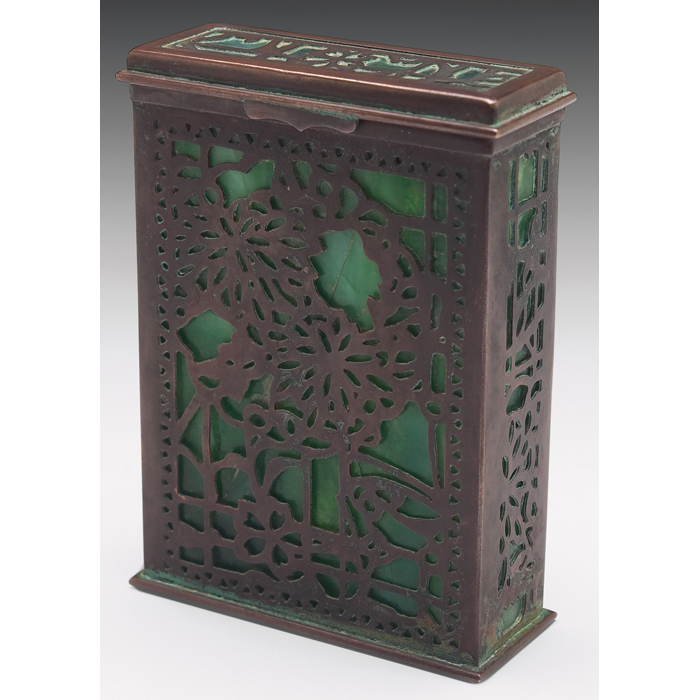 Appraisal: Tiffany Studios box attribution bronze in the grapevine pattern over