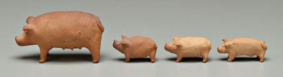 Appraisal: Four Louis Brown pigs sow and three piglets unglazed redware