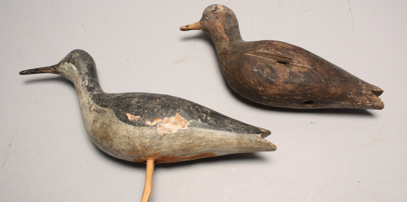 Appraisal: TWO YELLOWLEGS DECOYS From Cape Cod Both with replaced bills