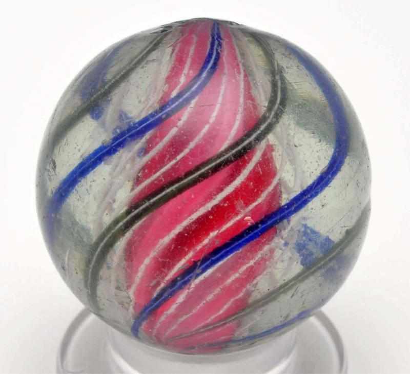 Appraisal: -Stage Solid Core Swirl Marble Description Red solid core backed