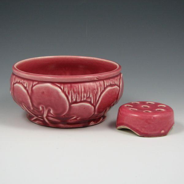 Appraisal: Weller bowl in pink or mauve gloss glaze with matching